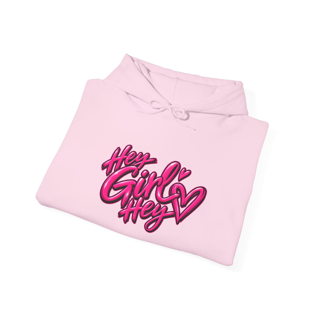 Hoodie — “Hey Girl Hey” | Blessed, Busy & Slightly Overstimulated Graphic Hoodie