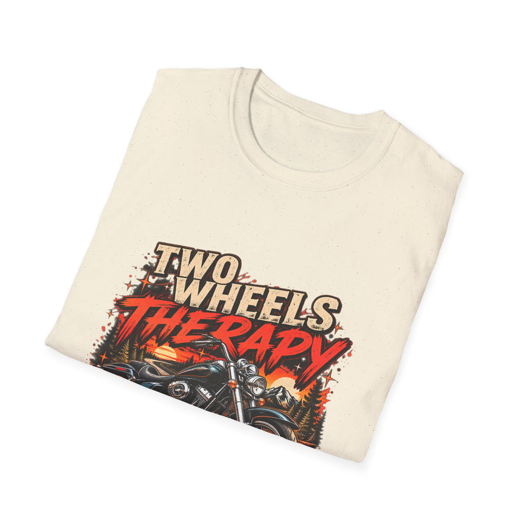 Two Wheels Therapy Motorcycle T-Shirt — Biker Riding Tee