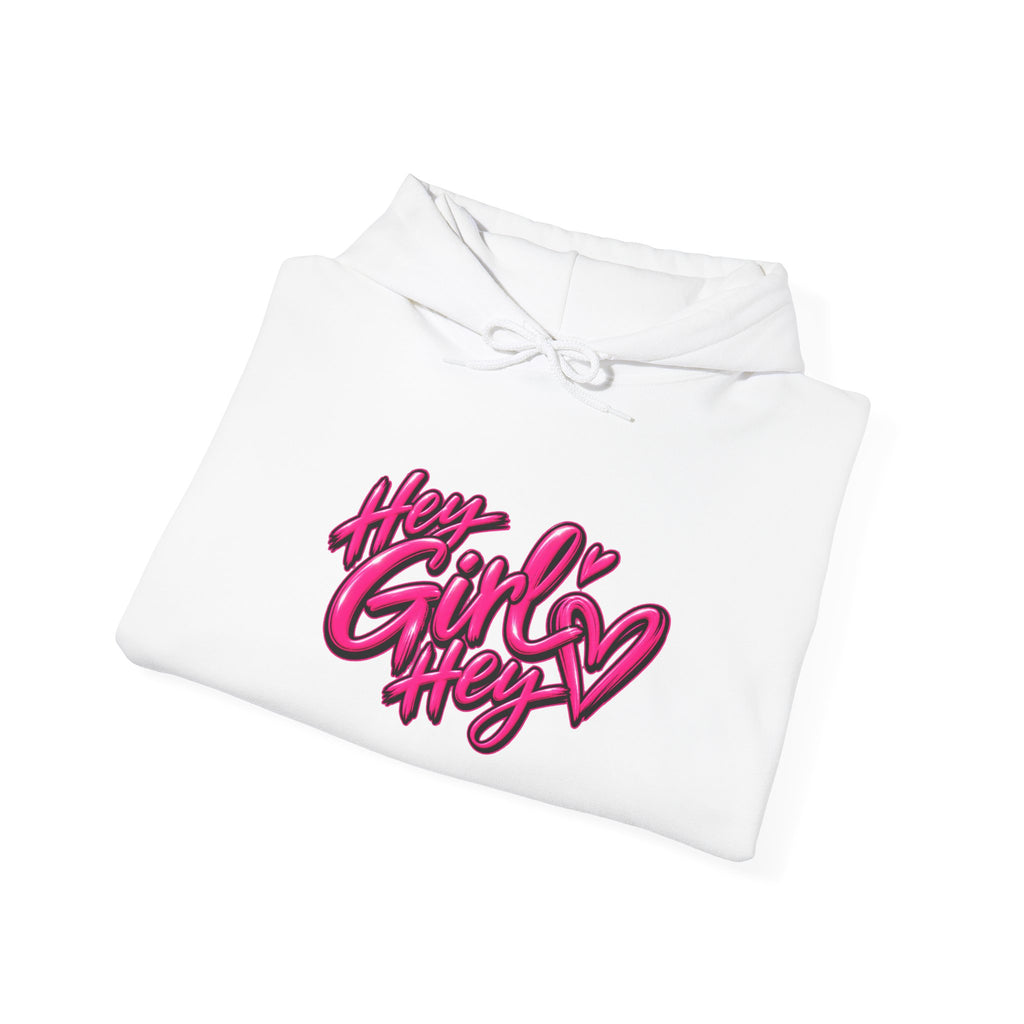 Hoodie — “Hey Girl Hey” | Blessed, Busy & Slightly Overstimulated Graphic Hoodie