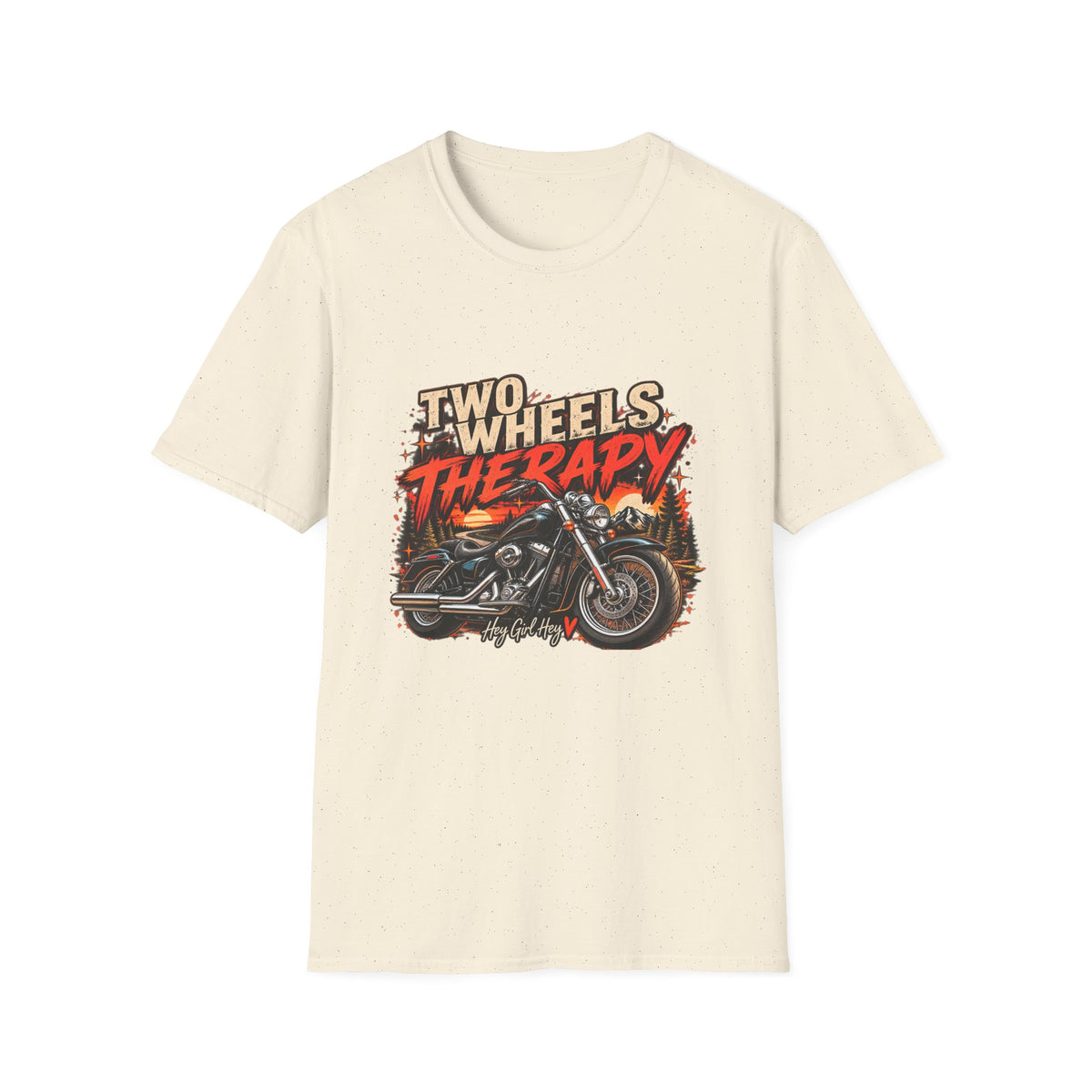 Two Wheels Therapy Motorcycle T-Shirt — Biker Riding Tee