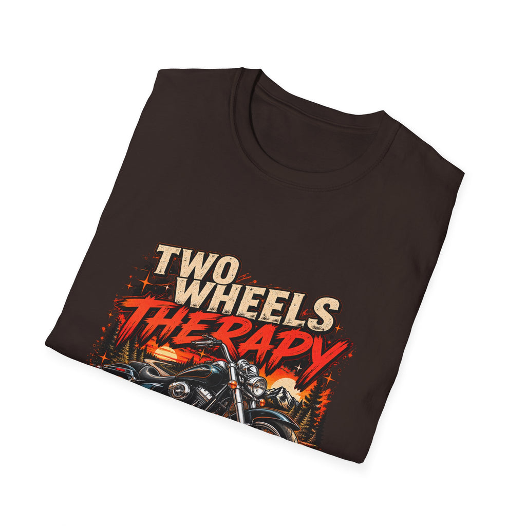 Two Wheels Therapy Motorcycle T-Shirt — Biker Riding Tee