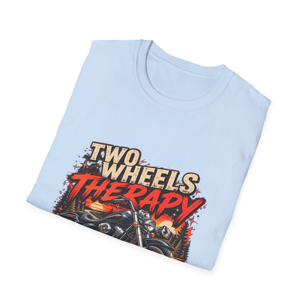 Two Wheels Therapy Motorcycle T-Shirt — Biker Riding Tee