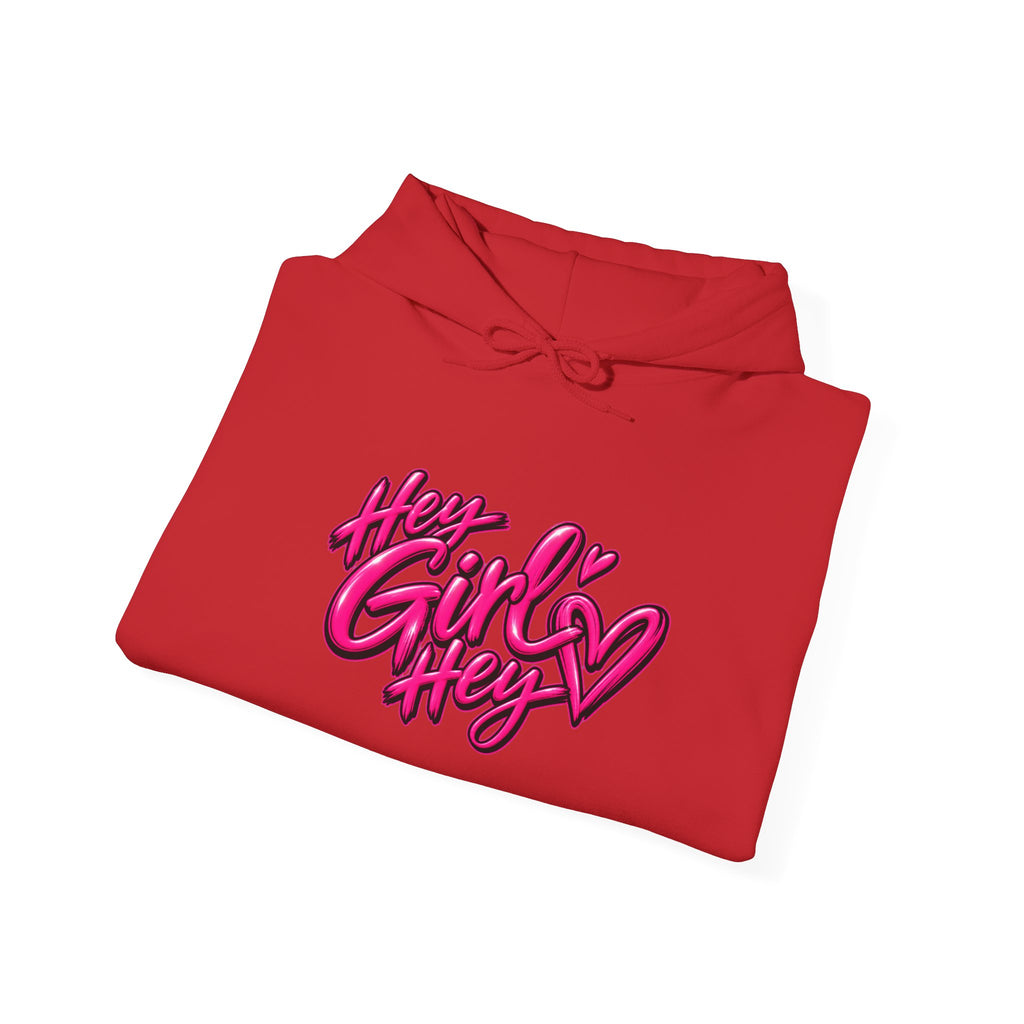 Hoodie — “Hey Girl Hey” | Blessed, Busy & Slightly Overstimulated Graphic Hoodie