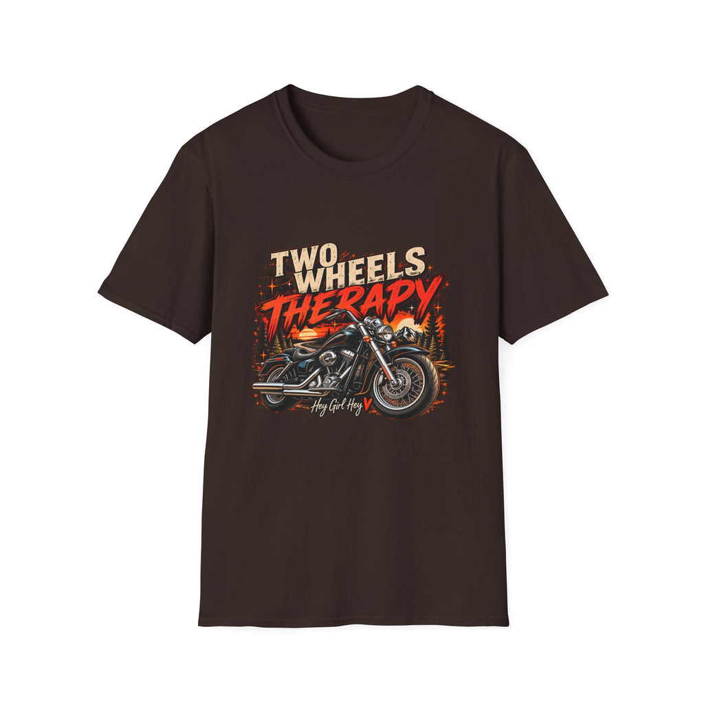 Two Wheels Therapy Motorcycle T-Shirt — Biker Riding Tee