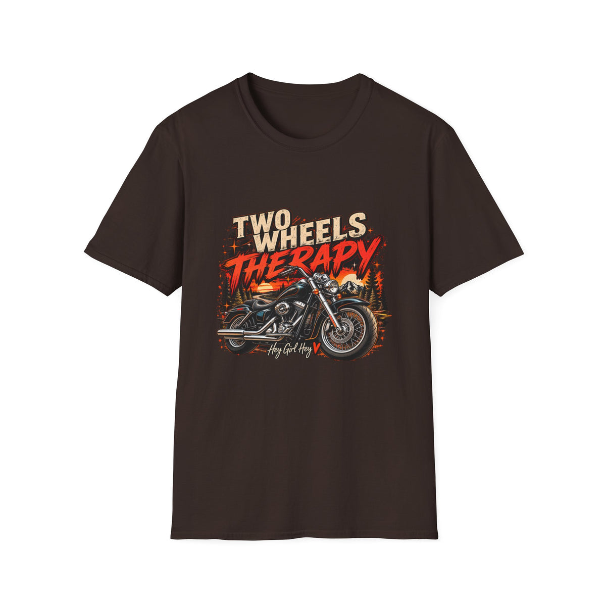 Two Wheels Therapy Motorcycle T-Shirt — Biker Riding Tee