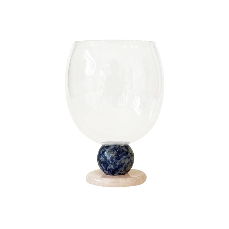 Handmade Jade Ball Goblet – Borosilicate Heat-Resistant Glass Cup for Wine, Champagne, Coffee & Latte