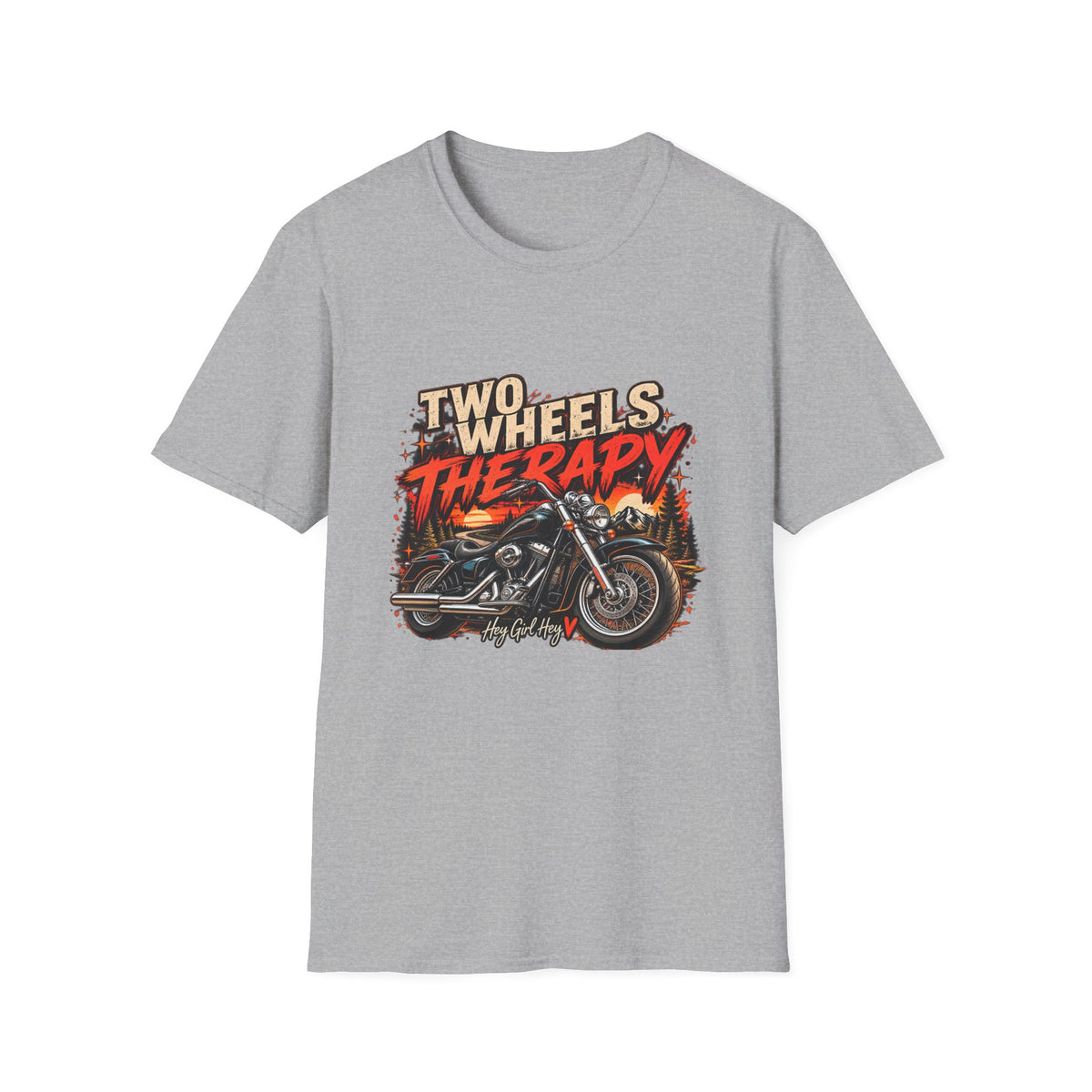 Two Wheels Therapy Motorcycle T-Shirt — Biker Riding Tee