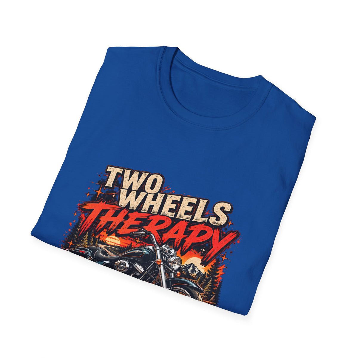 Two Wheels Therapy Motorcycle T-Shirt — Biker Riding Tee