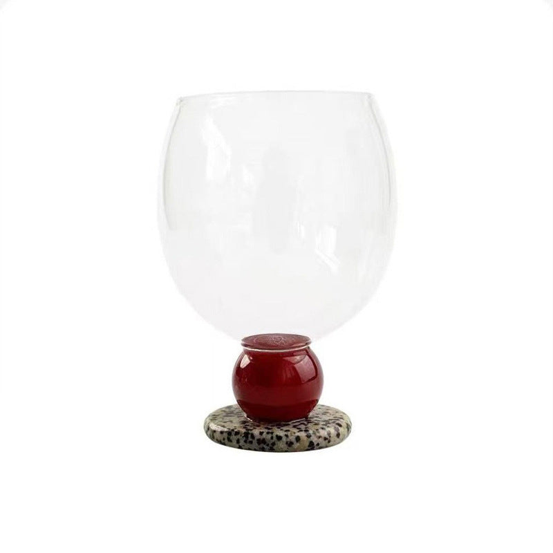 Handmade Jade Ball Goblet – Borosilicate Heat-Resistant Glass Cup for Wine, Champagne, Coffee & Latte