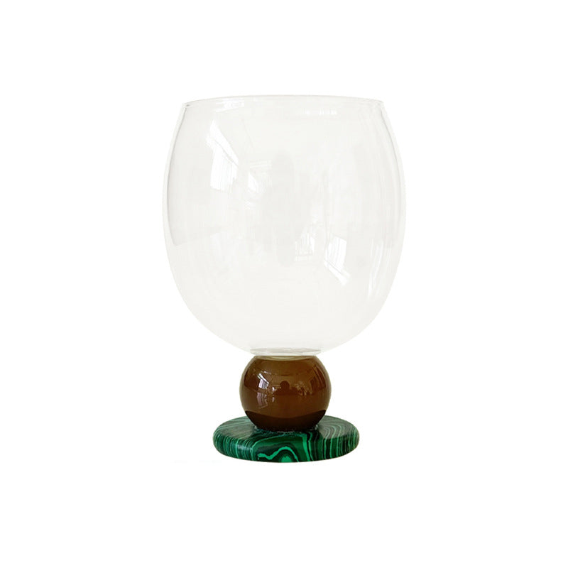 Handmade Jade Ball Goblet – Borosilicate Heat-Resistant Glass Cup for Wine, Champagne, Coffee & Latte