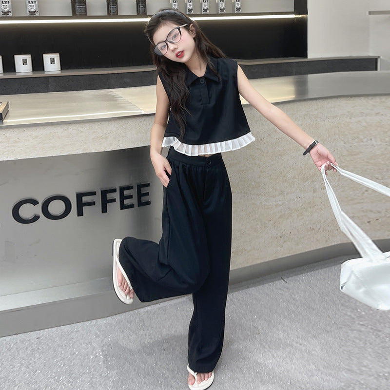 Tank top wide leg pants set for kids