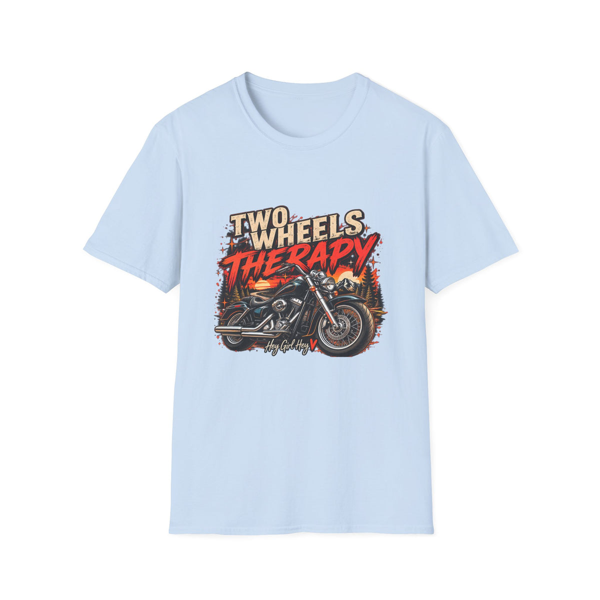 Two Wheels Therapy Motorcycle T-Shirt — Biker Riding Tee