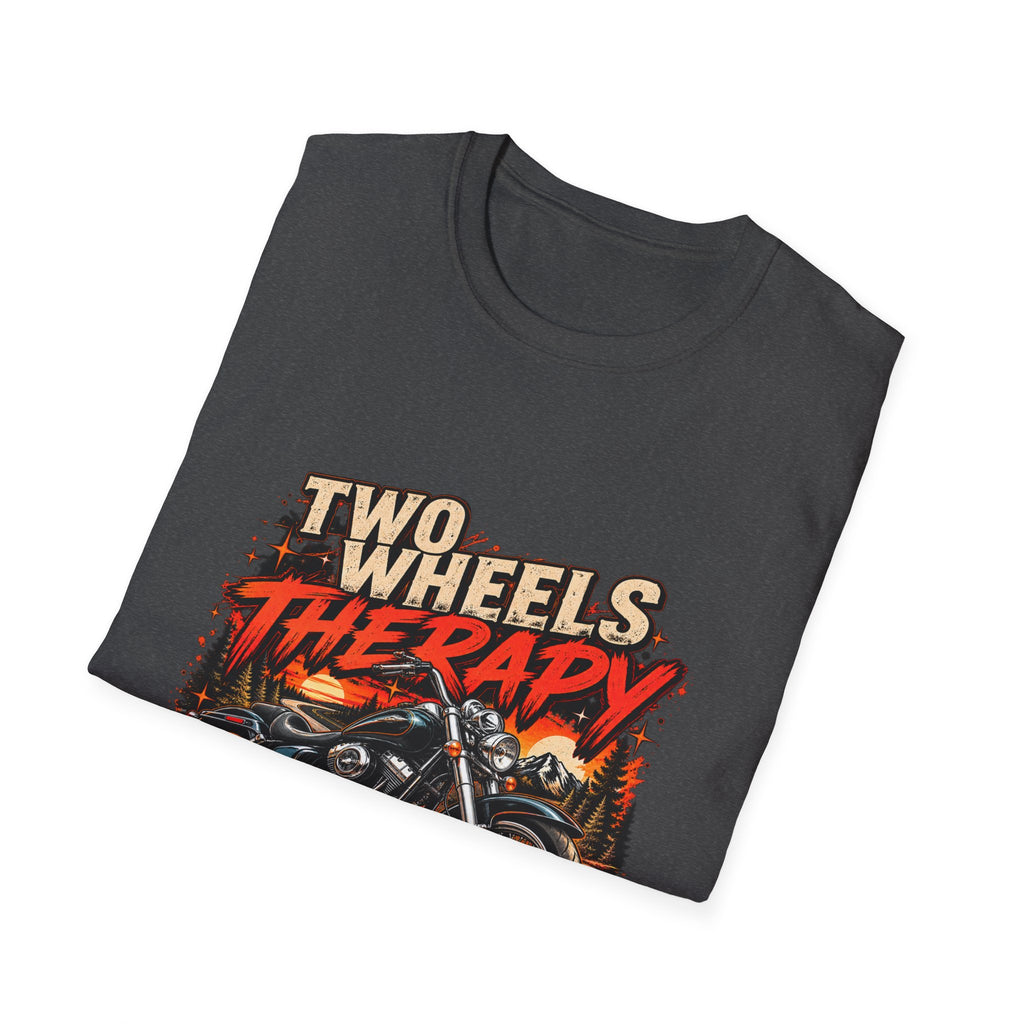 Two Wheels Therapy Motorcycle T-Shirt — Biker Riding Tee