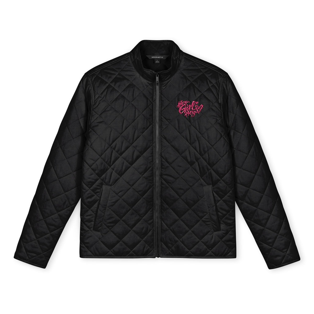 Quilted Full-Zip Jacket — Embroidered Heart Logo