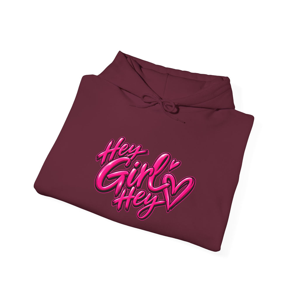 Hoodie — “Hey Girl Hey” | Blessed, Busy & Slightly Overstimulated Graphic Hoodie