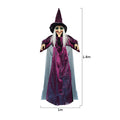 Life Size Talking Witch Decoration – Purple Animatronic Voice-Controlled Glowing Screaming Witch, Halloween Outdoor Spooky Prop