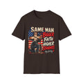 Same Man, Bigger Faith Tee — Patriotic Christian T-Shirt with 'Bigger Faith, Higher Standards' Design