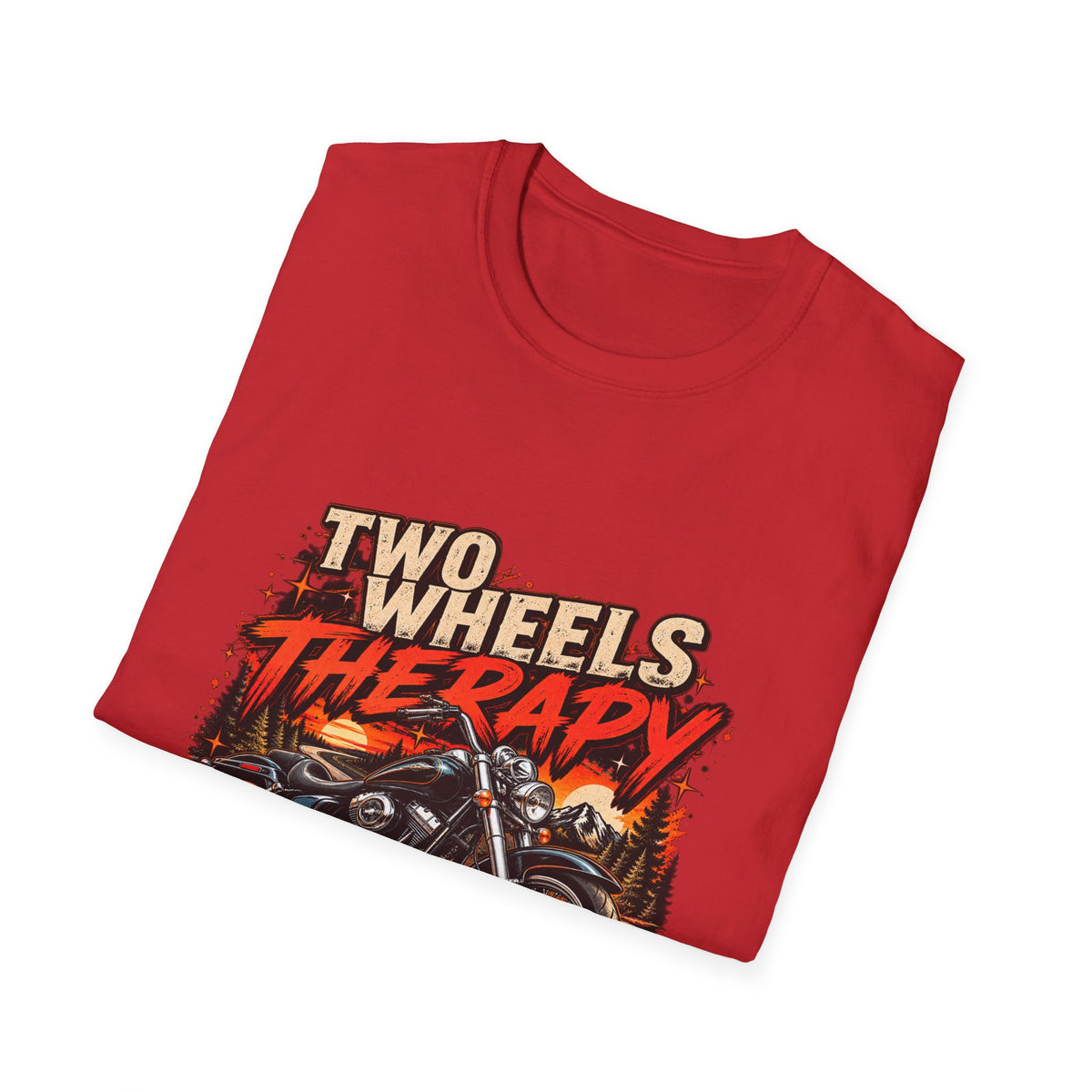 Two Wheels Therapy Motorcycle T-Shirt — Biker Riding Tee