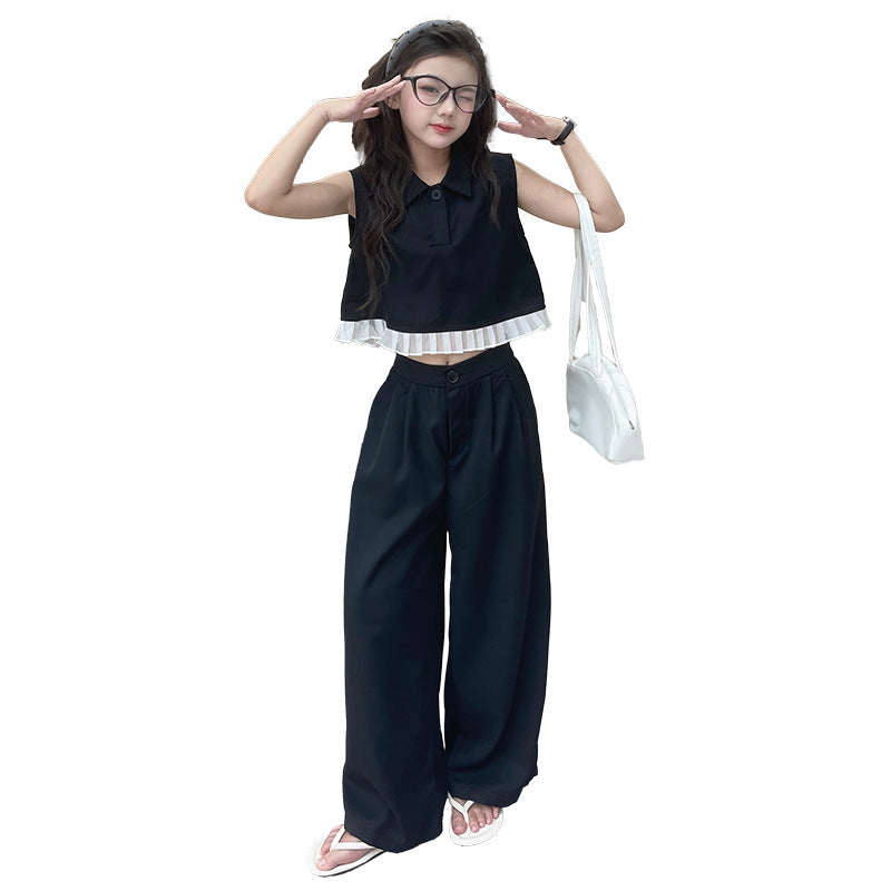 Tank top wide leg pants set for kids