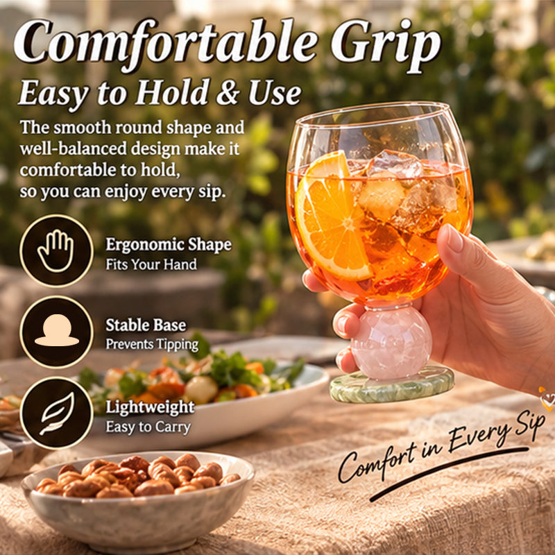 Handmade Jade Ball Goblet – Borosilicate Heat-Resistant Glass Cup for Wine, Champagne, Coffee & Latte