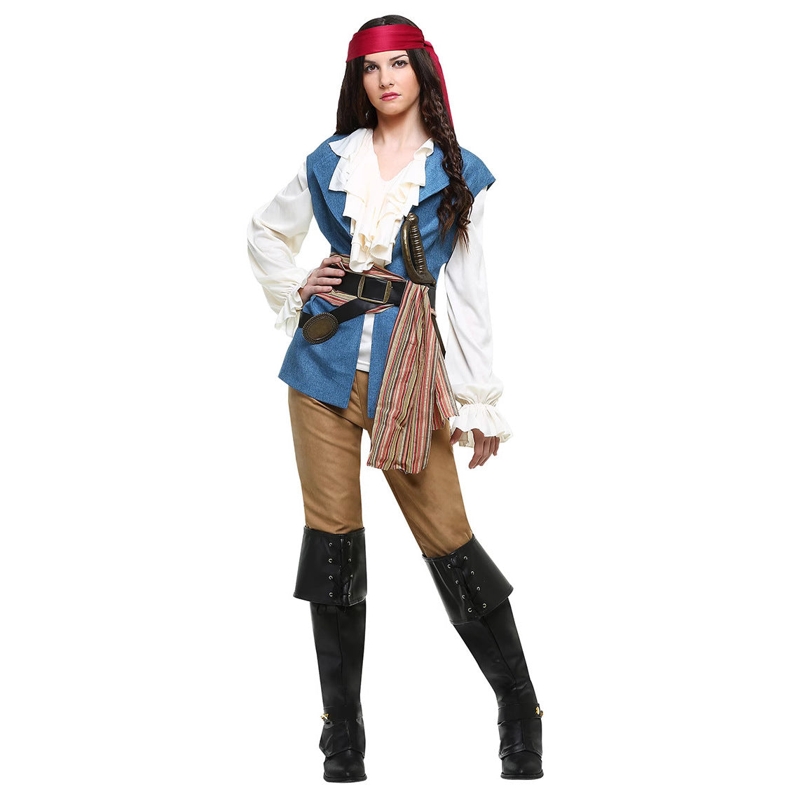 Men's and Women's Couple Pirate Costumes, Pirate Outfits, Halloween Male Gaming Apparel