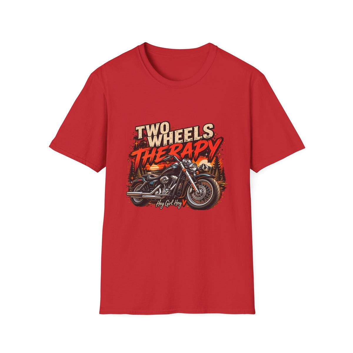 Two Wheels Therapy Motorcycle T-Shirt — Biker Riding Tee