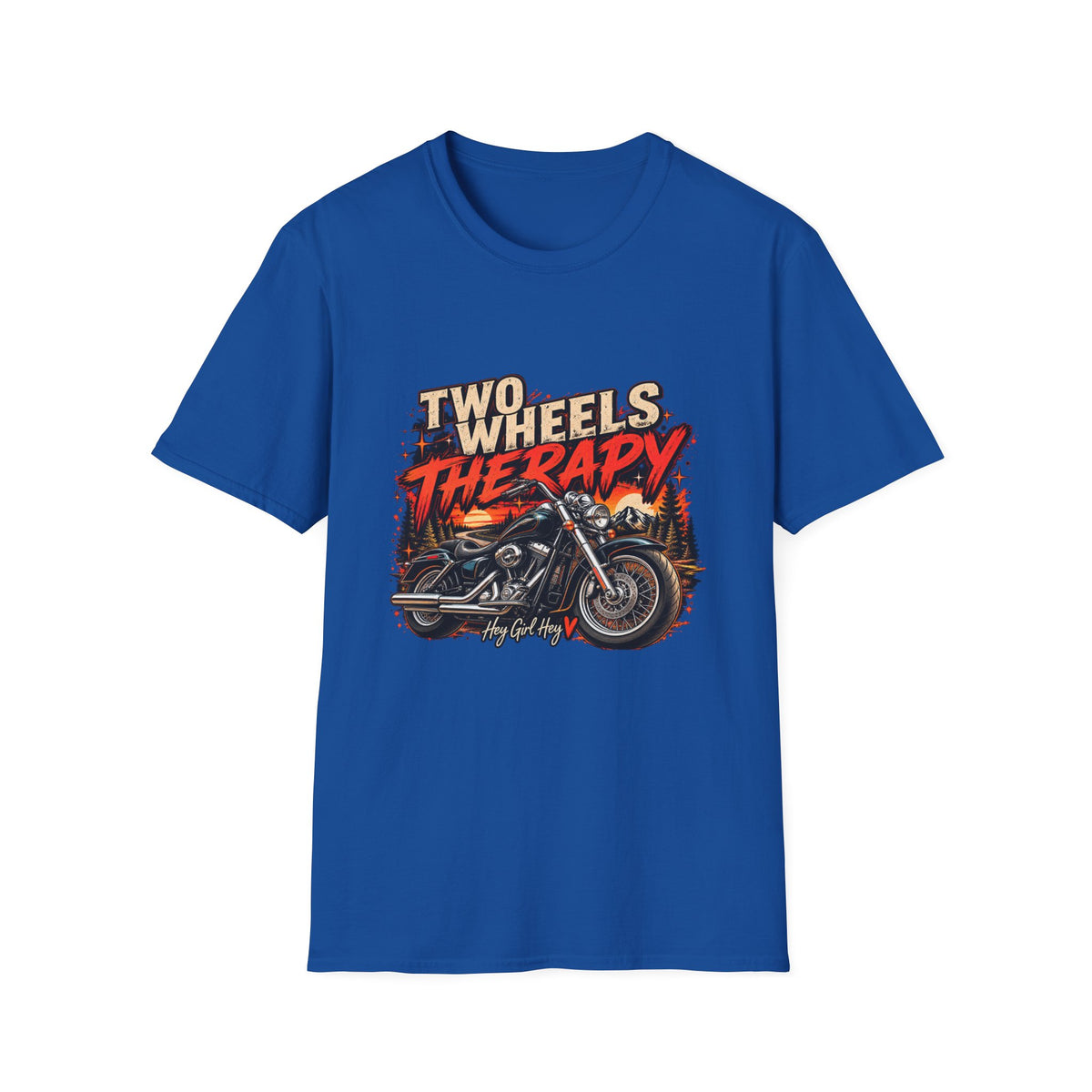 Two Wheels Therapy Motorcycle T-Shirt — Biker Riding Tee