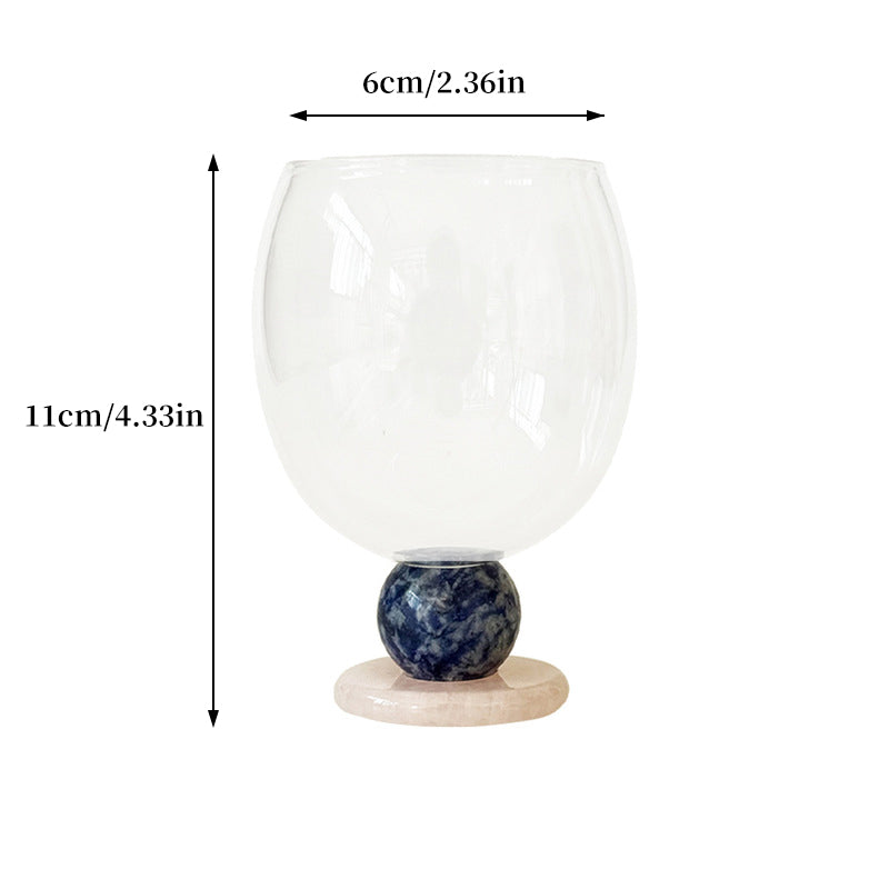 Handmade Jade Ball Goblet – Borosilicate Heat-Resistant Glass Cup for Wine, Champagne, Coffee & Latte