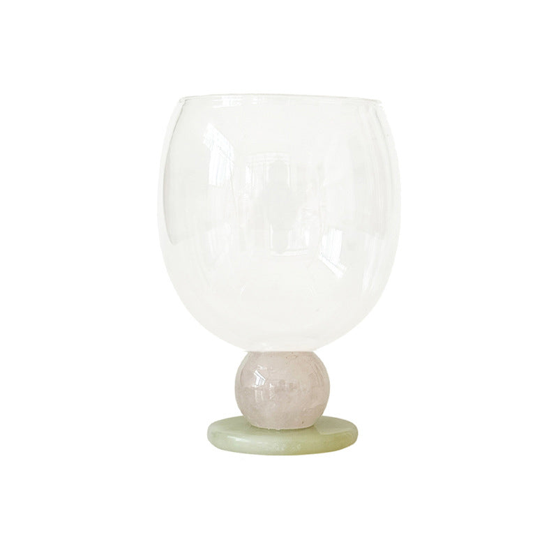 Handmade Jade Ball Goblet – Borosilicate Heat-Resistant Glass Cup for Wine, Champagne, Coffee & Latte