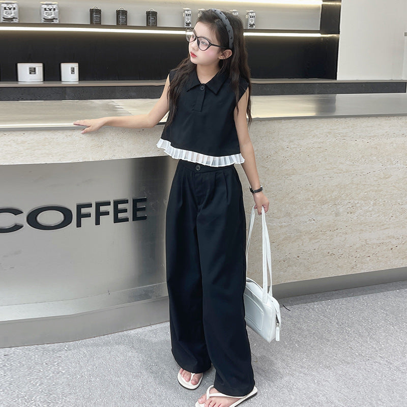 Tank top wide leg pants set for kids