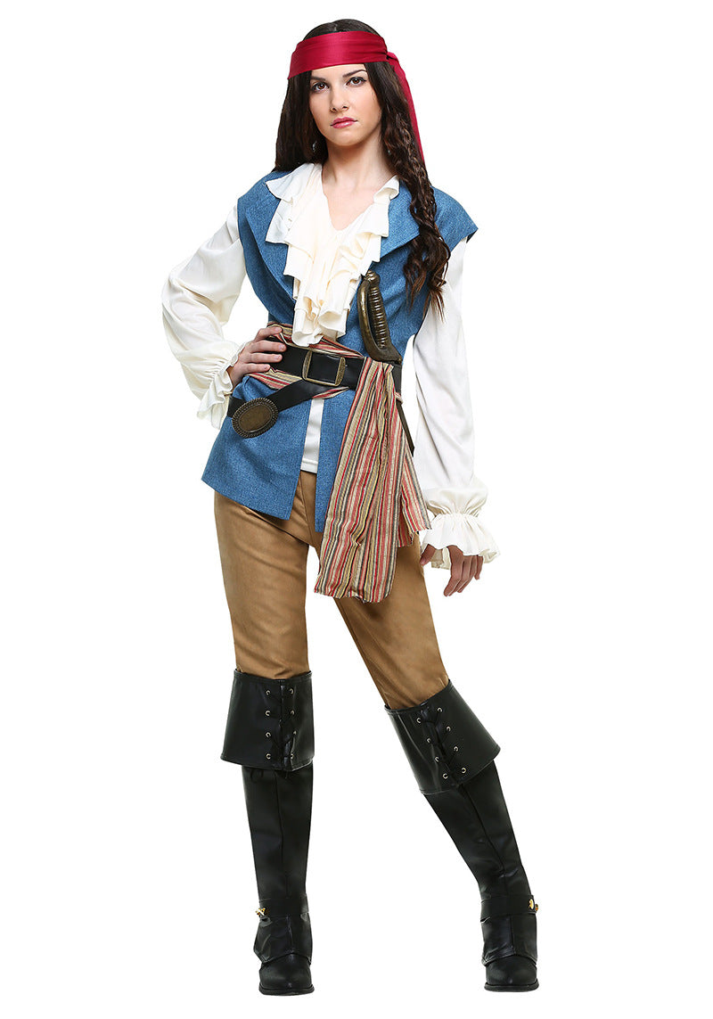Men's and Women's Couple Pirate Costumes, Pirate Outfits, Halloween Male Gaming Apparel
