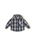 Plaid Long Sleeve Hooded Kids Jacket
