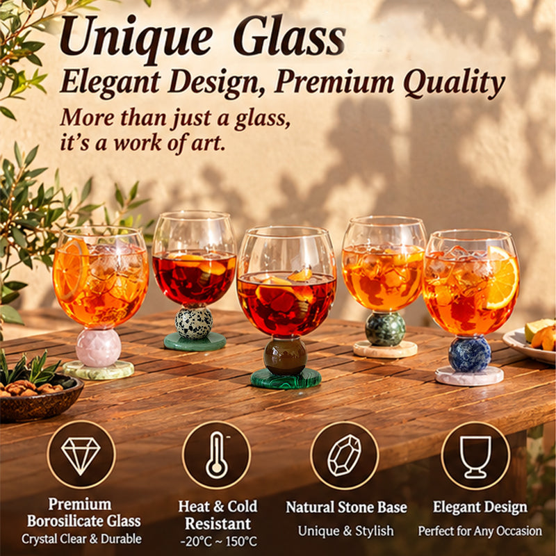 Handmade Jade Ball Goblet – Borosilicate Heat-Resistant Glass Cup for Wine, Champagne, Coffee & Latte