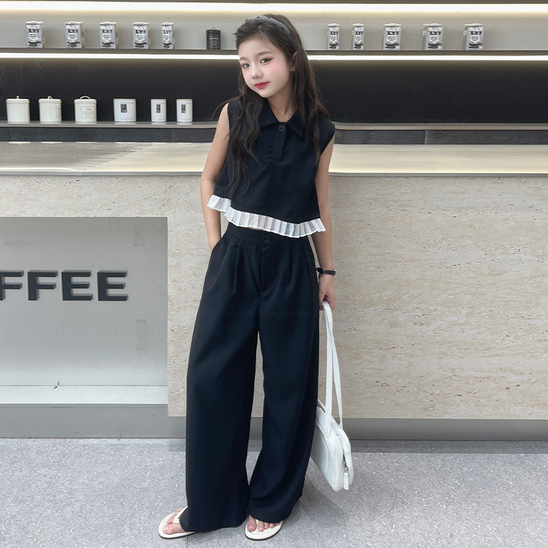 Tank top wide leg pants set for kids