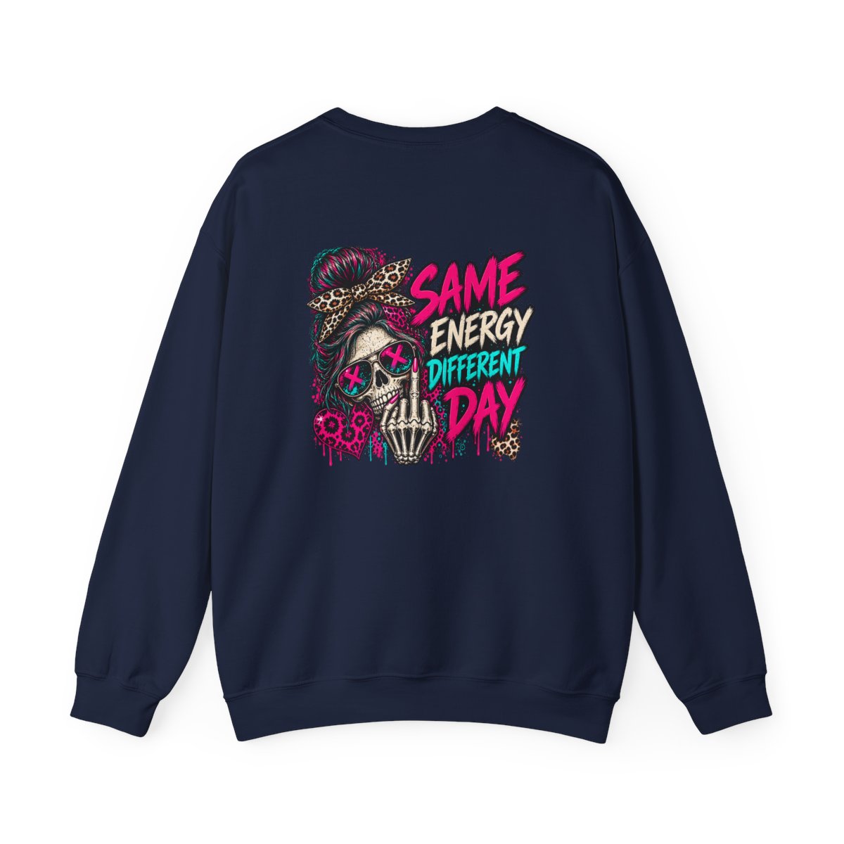 Same Energy Different Day Crewneck Sweatshirt - Navy - back