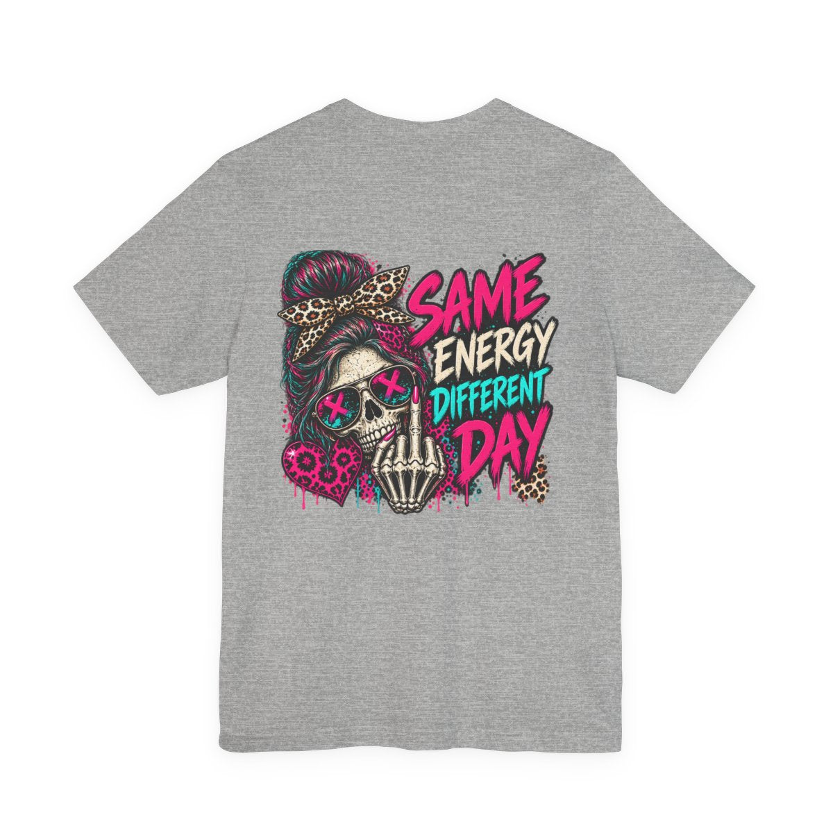 Same Energy Different Day Graphic Tee - Athletic Heather - back
