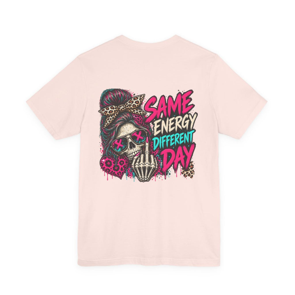 Same Energy Different Day Graphic Tee - Soft Pink - back