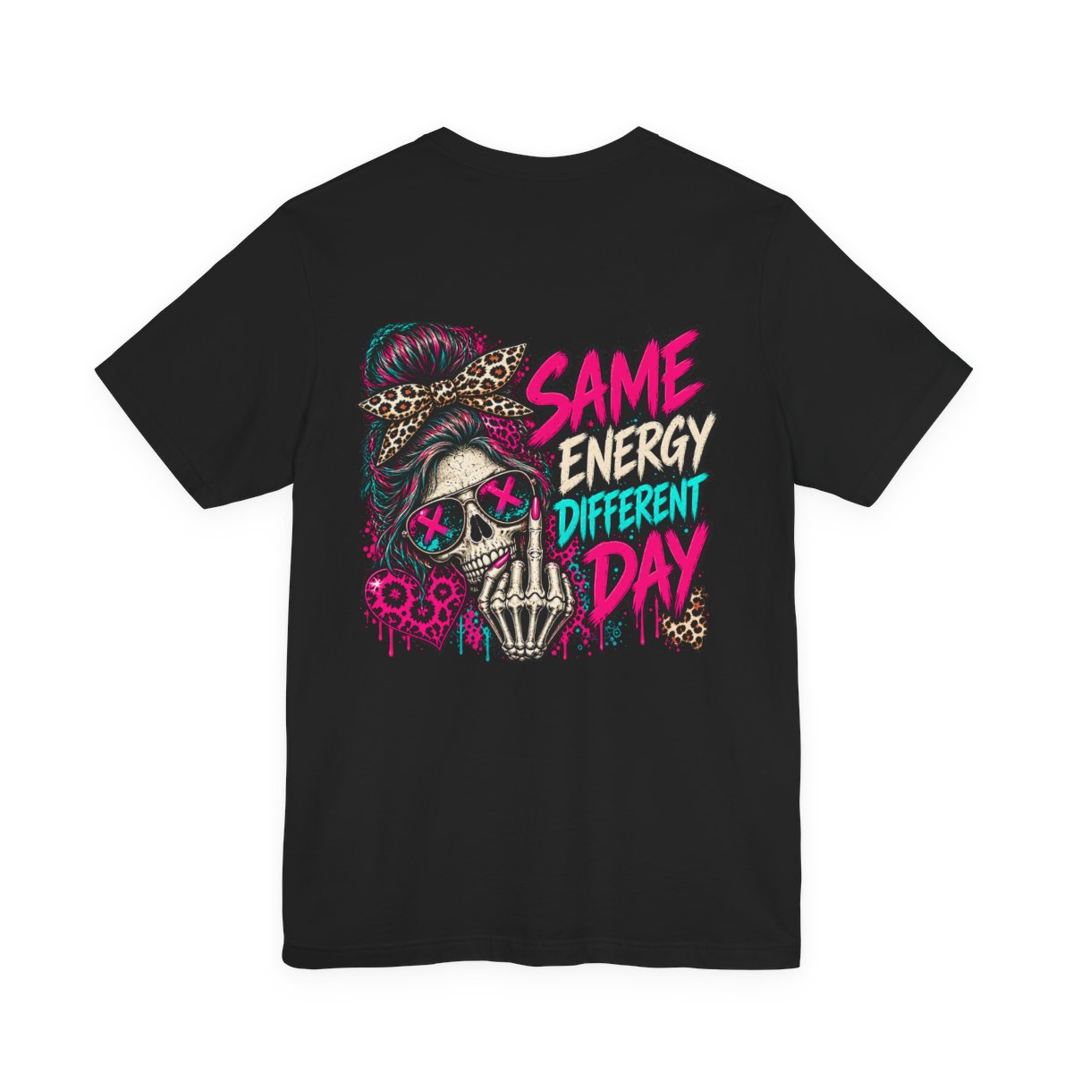 Same Energy Different Day Graphic Tee - Black - back