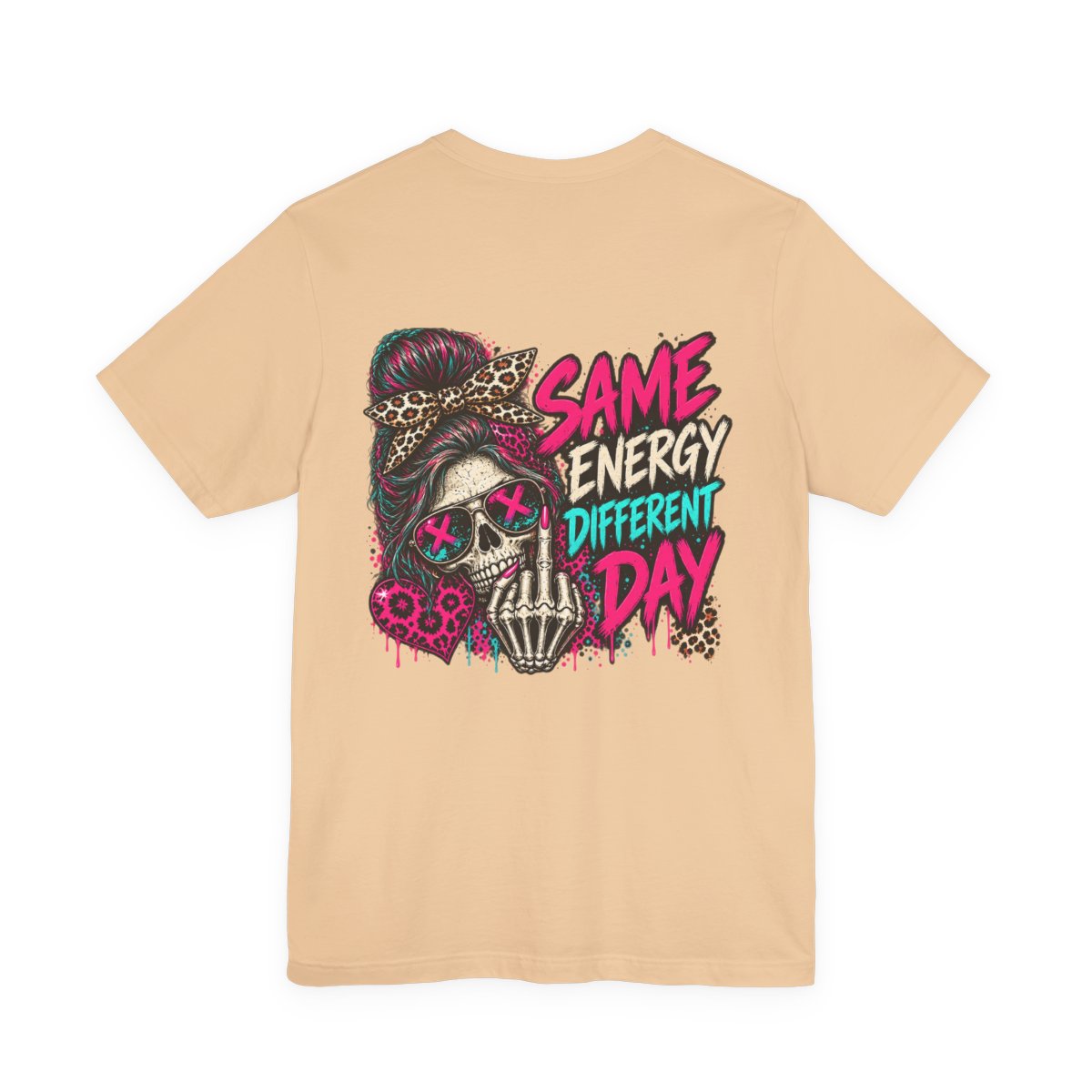 Same Energy Different Day Graphic Tee - Sand Dune - back