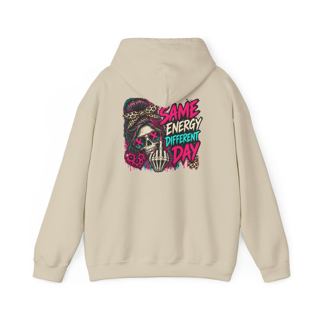 Same Energy Different Day Hoodie - Sand - back