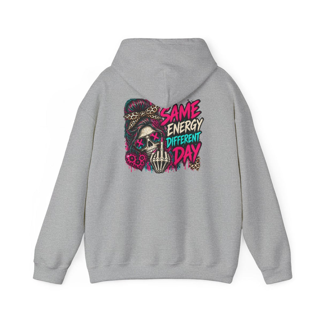 Same Energy Different Day Hoodie - Sport Grey - back