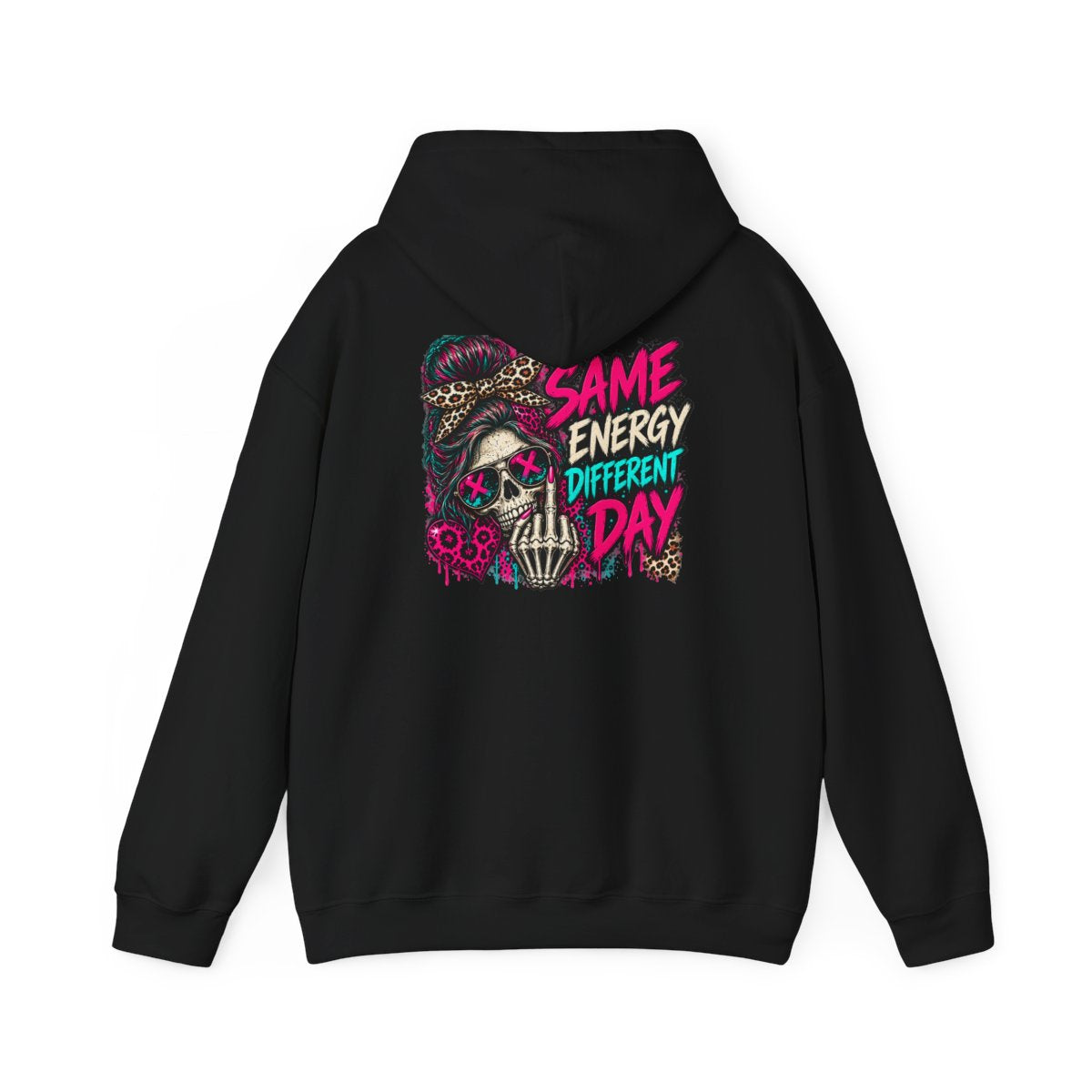 Same Energy Different Day Hoodie - Black - back